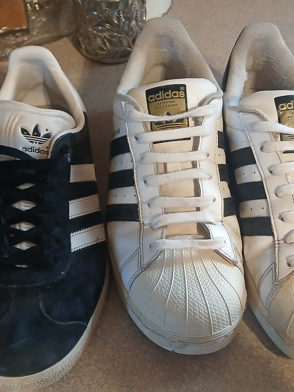 adidas White & Black Classic Shell Toe Sneakers